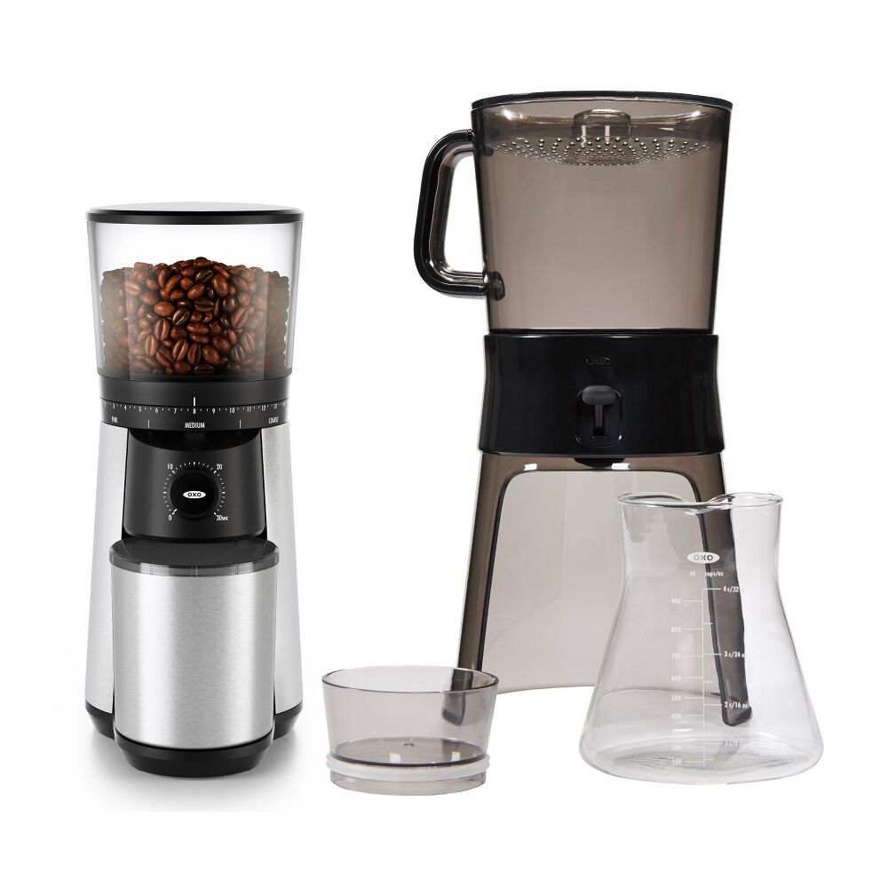 Cold Brew Coffee Maker & Conical Burr Coffee Grinder Bundle V7