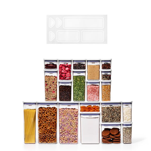 POP Removable Labels & 20-Piece POP Container Set Bundle G0