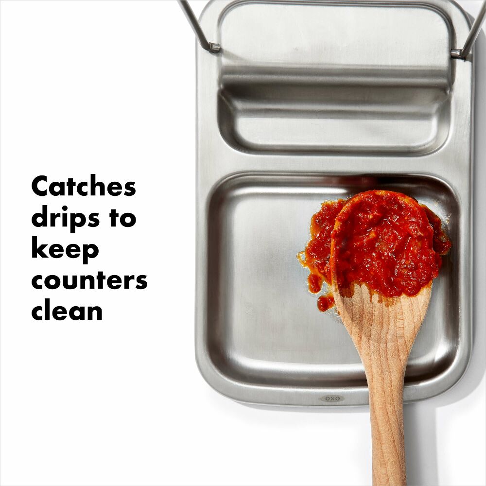 Stainless Steel Spoon Rest with Lid Holder T5