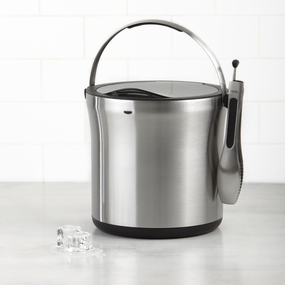 Steel Ice Bucket & Tong Set H1