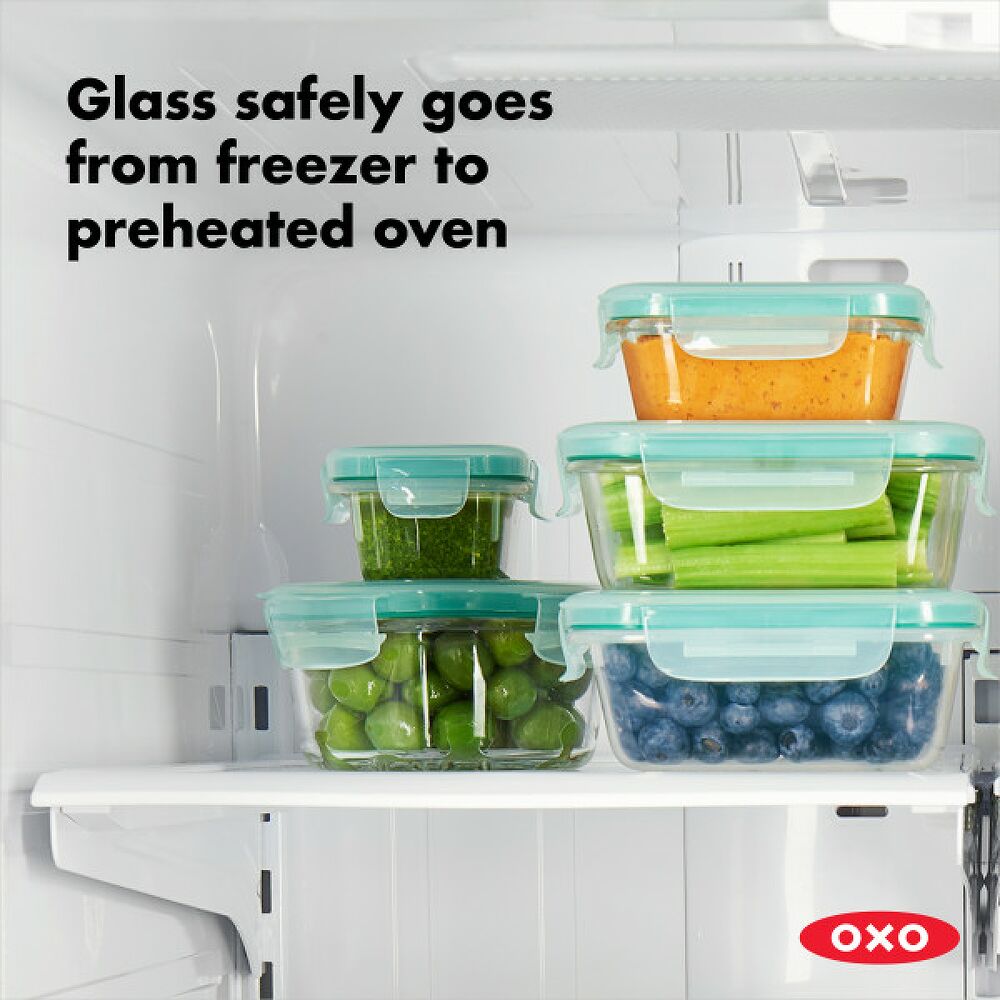 8 Piece Smart Seal Glass Round Container Set L7