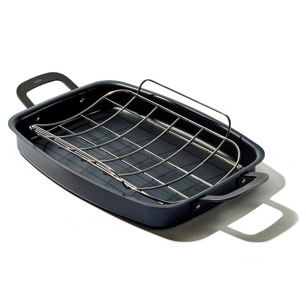 Carbon Steel Obsidian Series Roaster with Rack E3