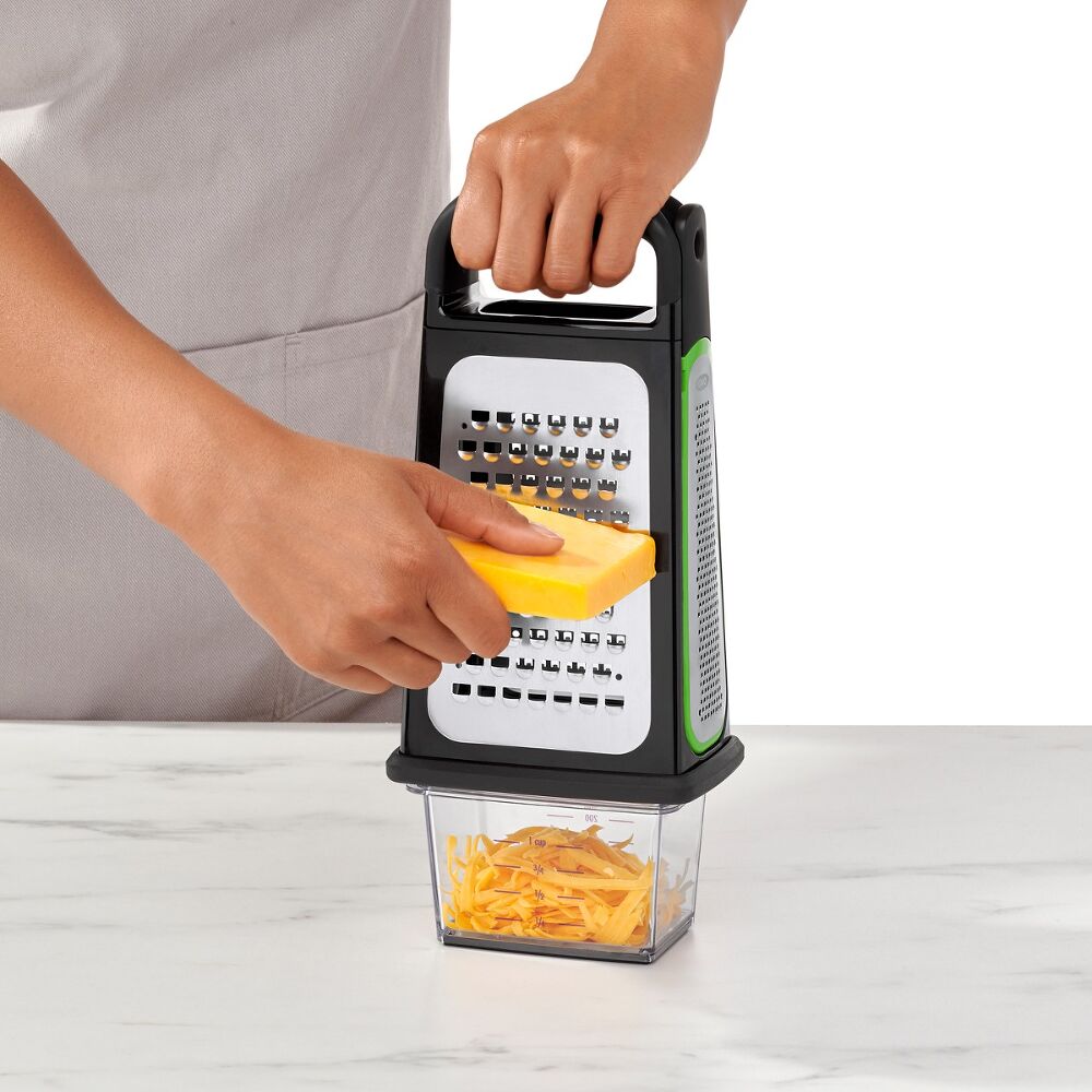 Etched Box Grater With Removable Zester O7