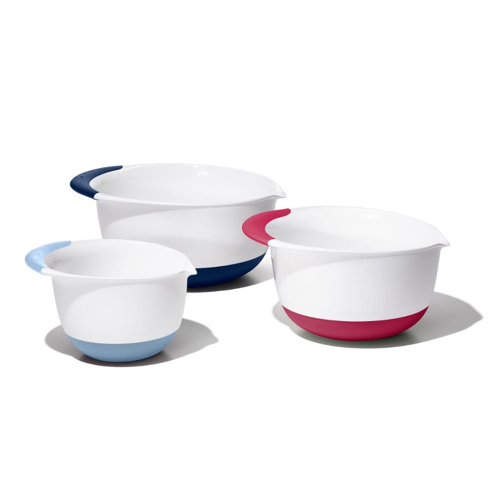 3 Piece Mixing Bowl Set New Colored Handles A7