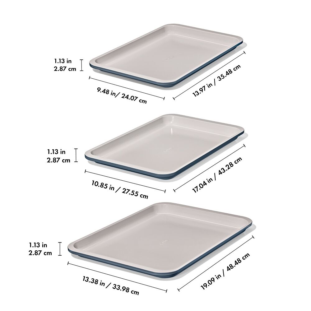 Non-Stick Pro Ceramic Coated Metal Bakeware 3 Pc Set N2