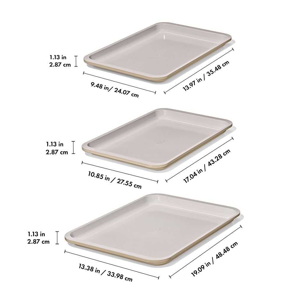 Non-Stick Pro Ceramic Coated Metal Bakeware 3 Pc Set N2