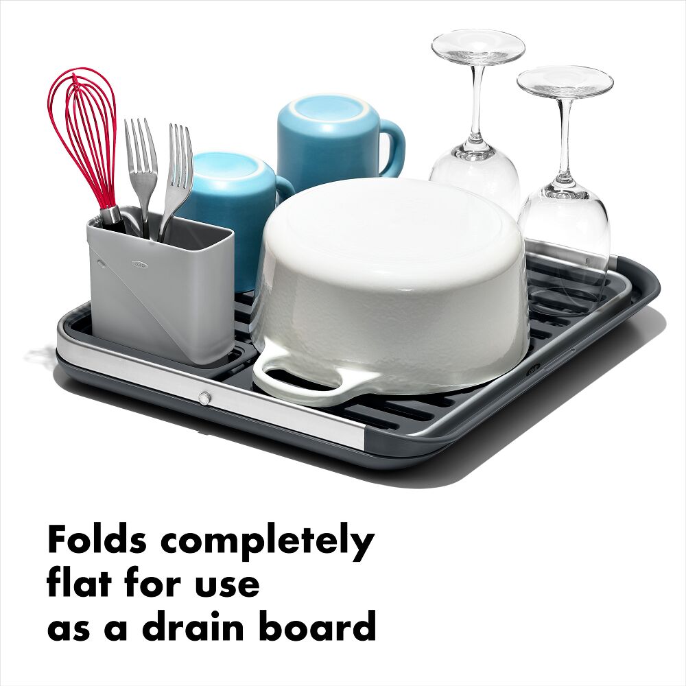 OXO Good Grips Aluminum Fold Flat Dish Rack W9