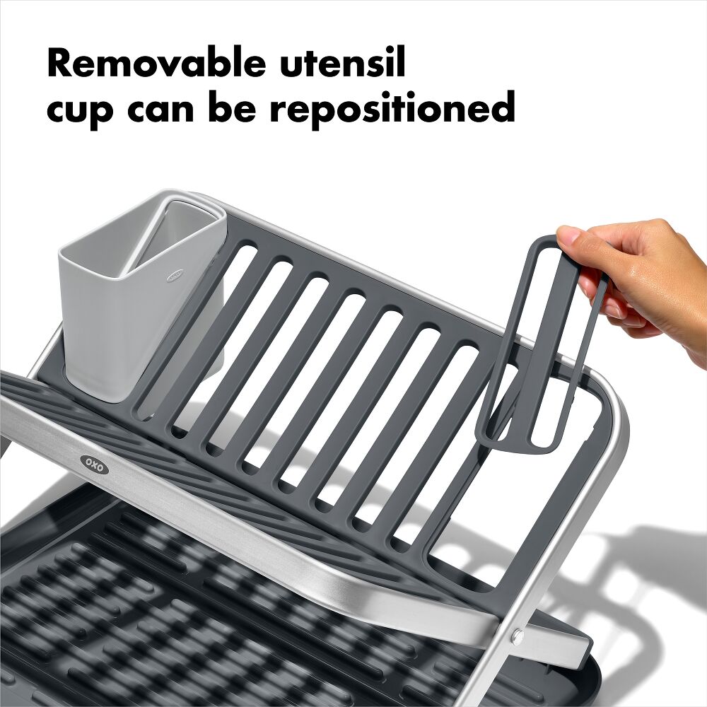 OXO Good Grips Aluminum Fold Flat Dish Rack O2