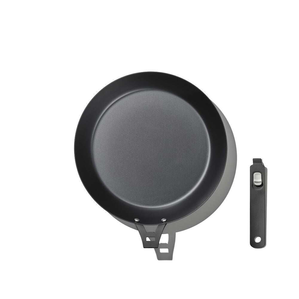 Outdoor 12-inch Carbon Steel Pan with Removable Handle X4