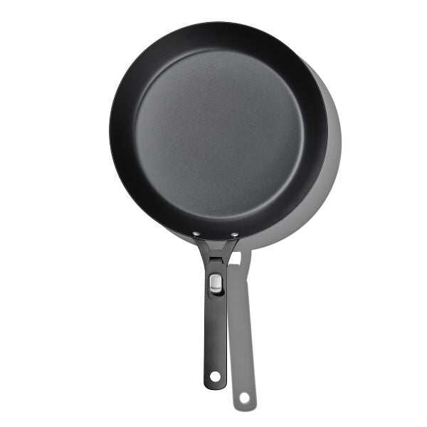 Outdoor 12-inch Carbon Steel Pan with Removable Handle X4