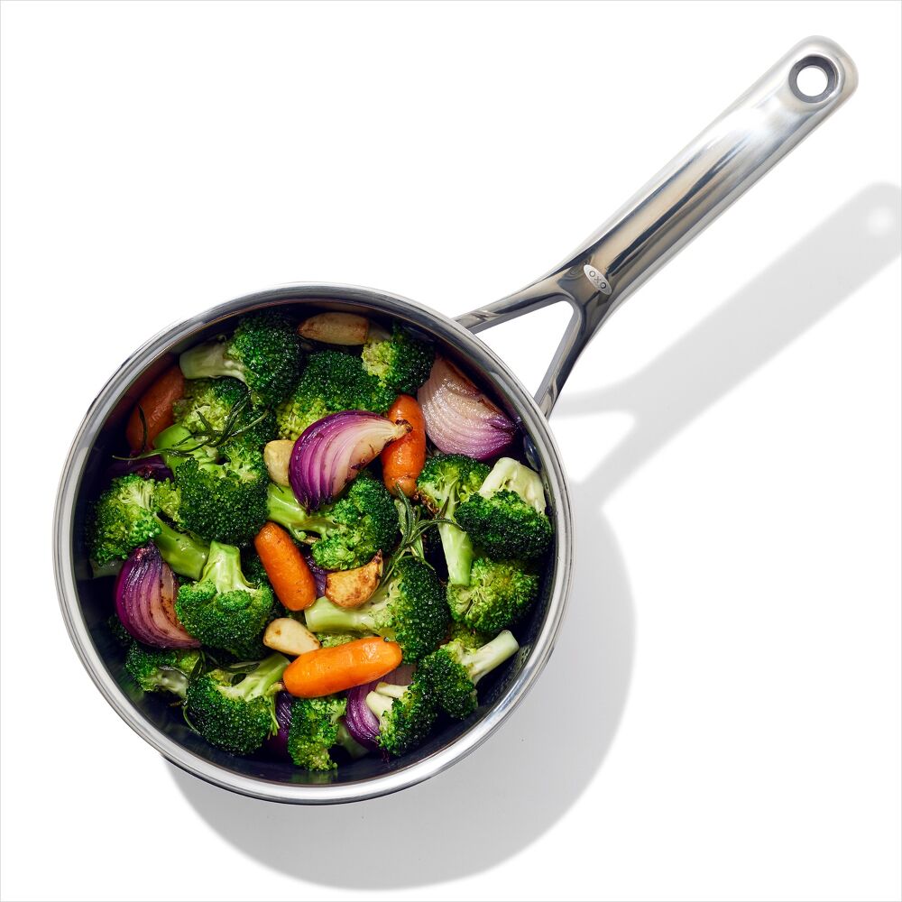 Trident Hybrid Non-Stick Stainless Steel 2.5 Qt Saucepan with Lid Z8