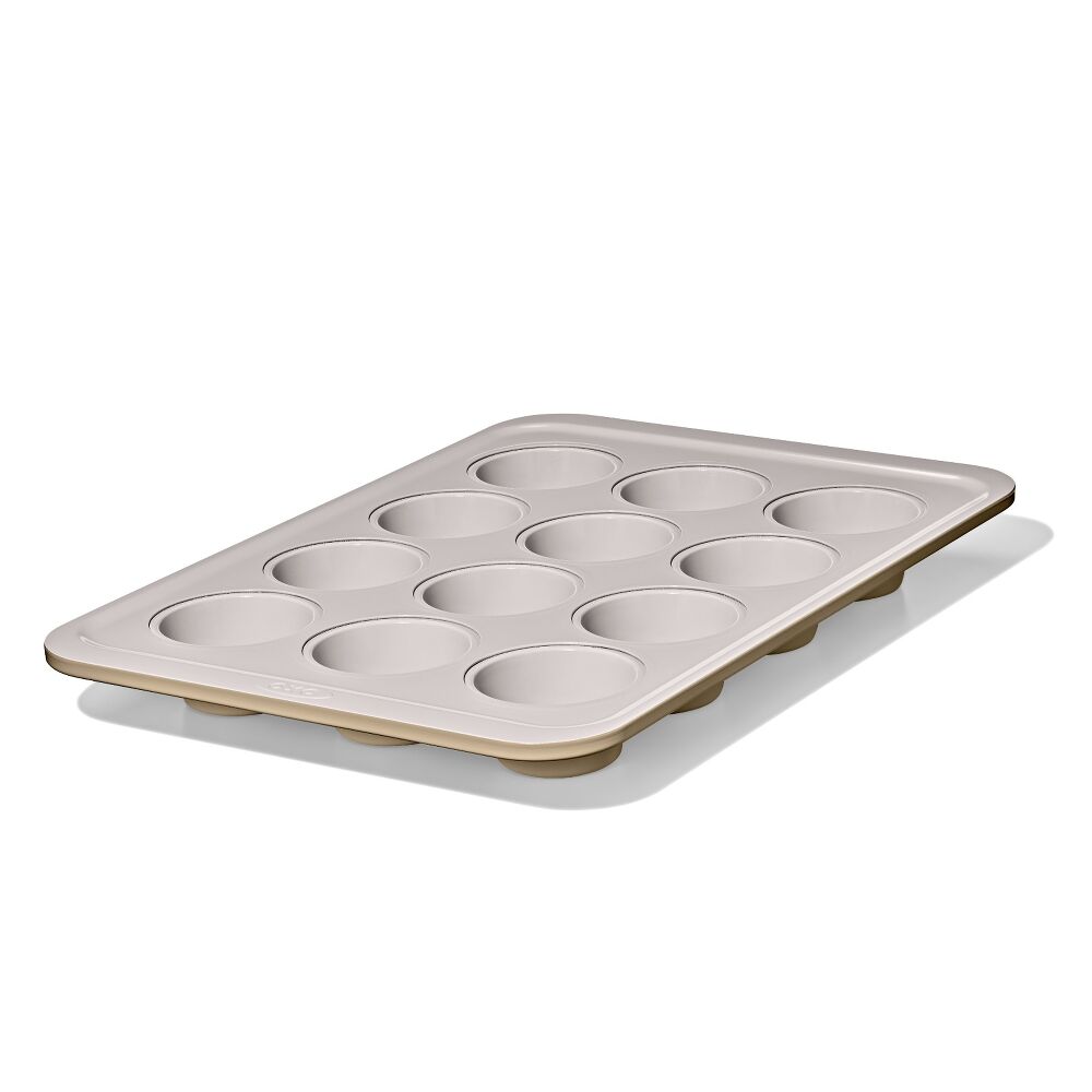 Non-Stick Pro Ceramic Coated Metal Bakeware 12 Cup Muffin Pan V8