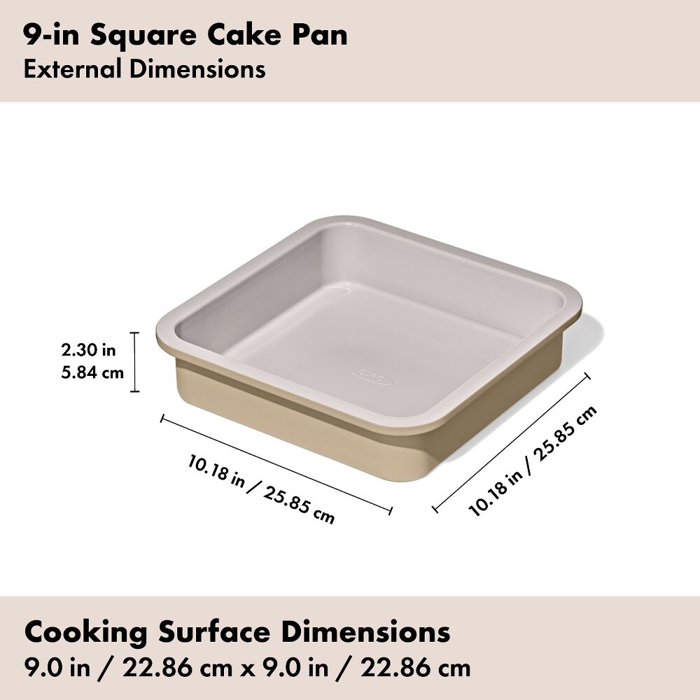 Non-Stick Pro Ceramic Coated Metal Bakeware 9” Square Cake Pan H3