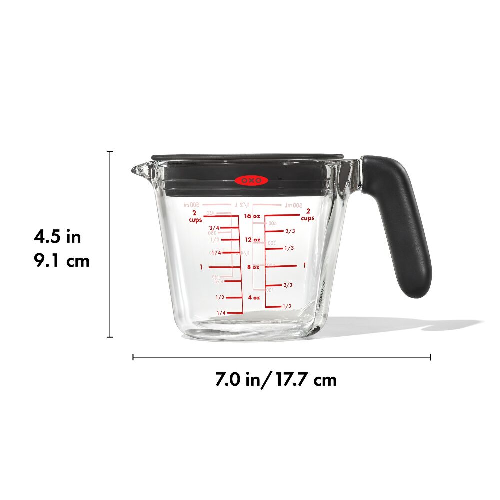 2 Cup Glass Measuring Cup with Lid M5
