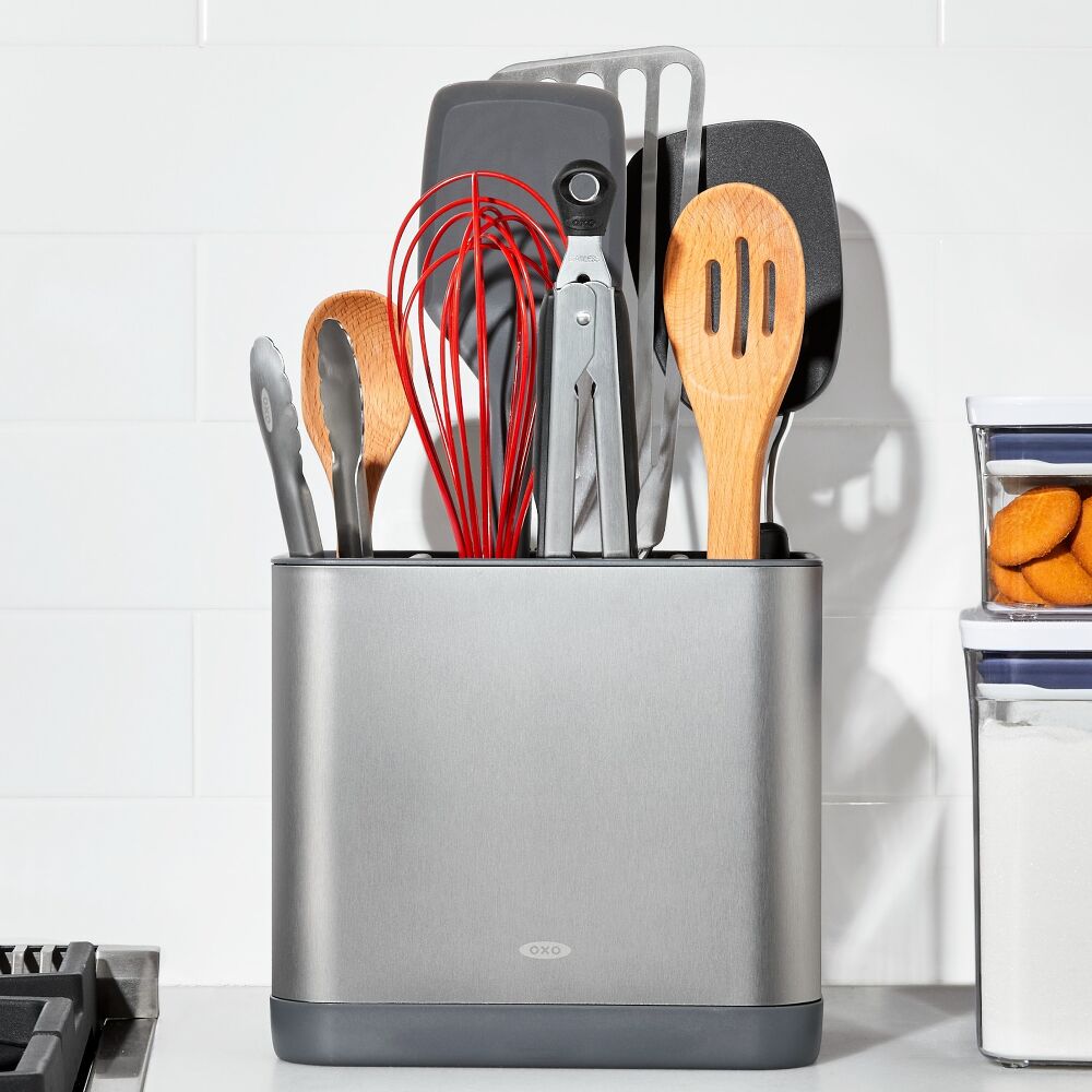 Adjustable Stainless Steel Utensil Holder - Large J5