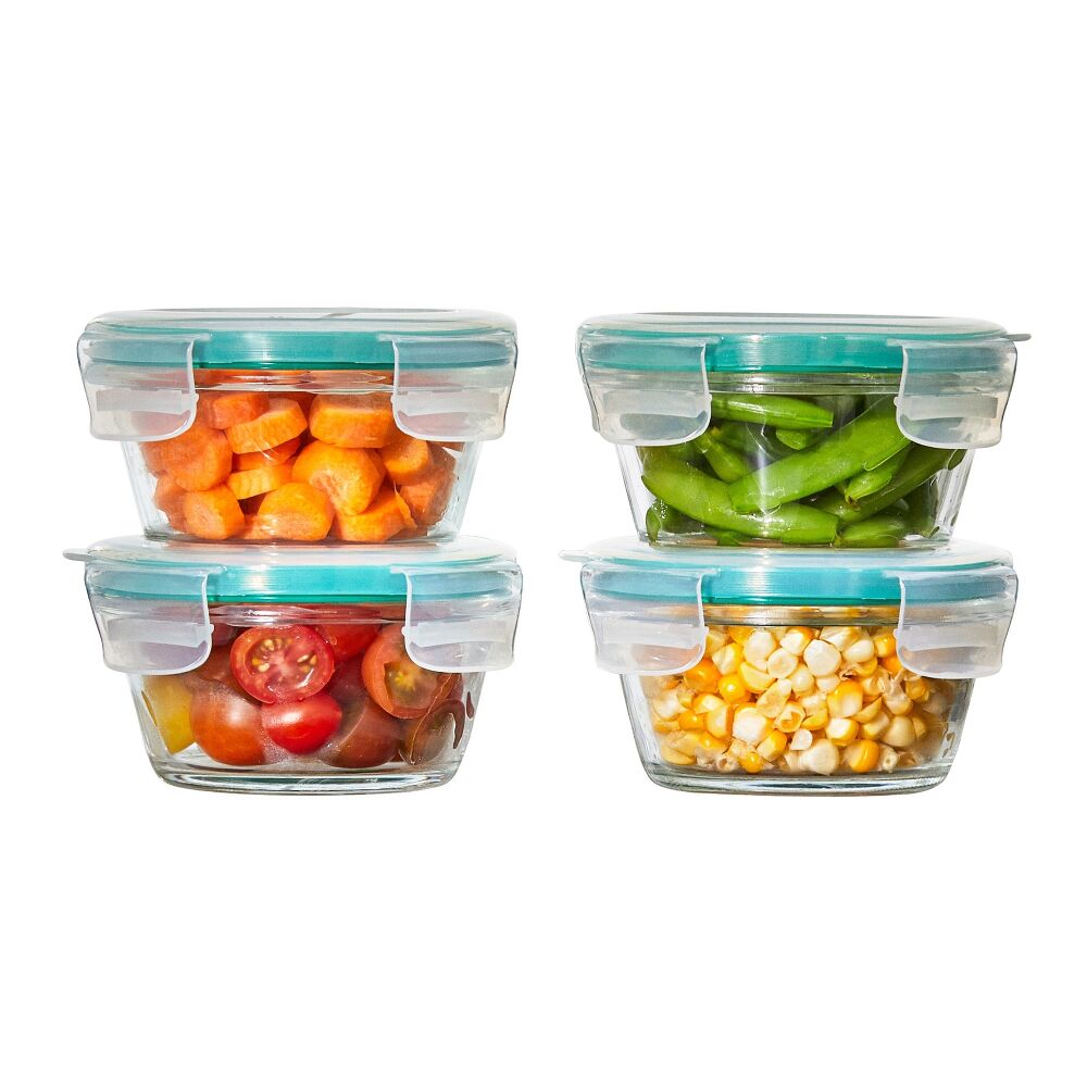 Smart Seal 8-Piece1 Cup Glass Round Container Set L9