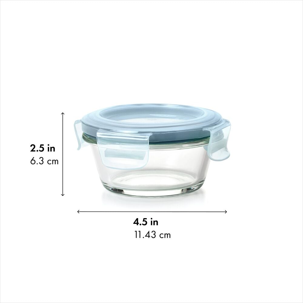Smart Seal 1-Cup Glass Round Container - Arctic Blue V9