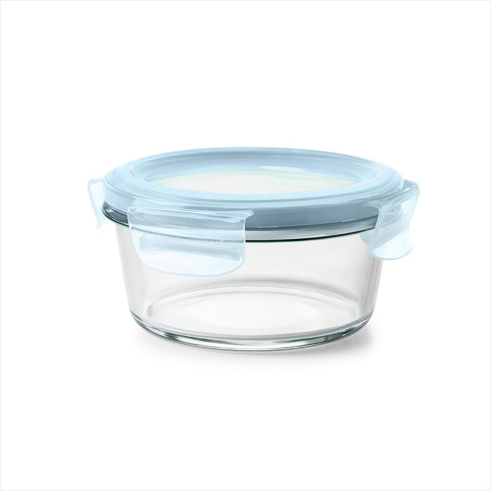Smart Seal 2-Cup Glass Round Container - Arctic Blue R5