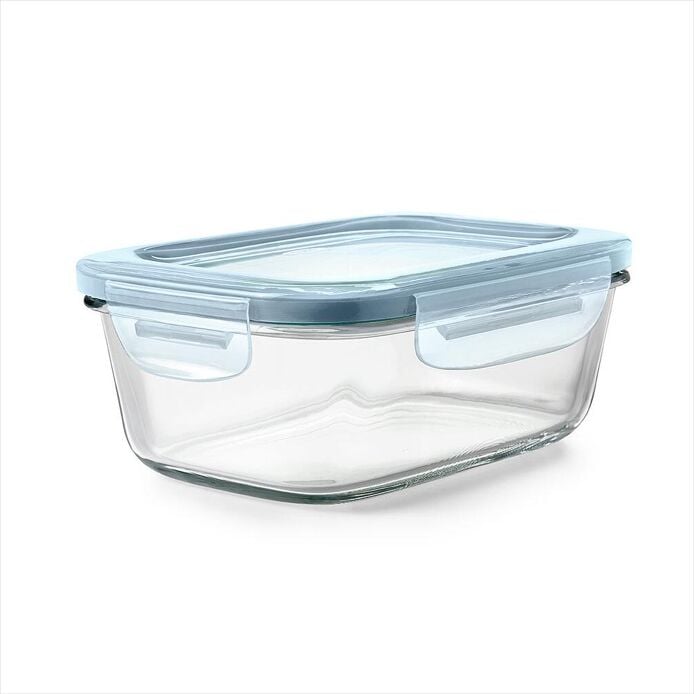 Smart Seal 3.5-Cup Glass Rectangle Container - Arctic Blue W6