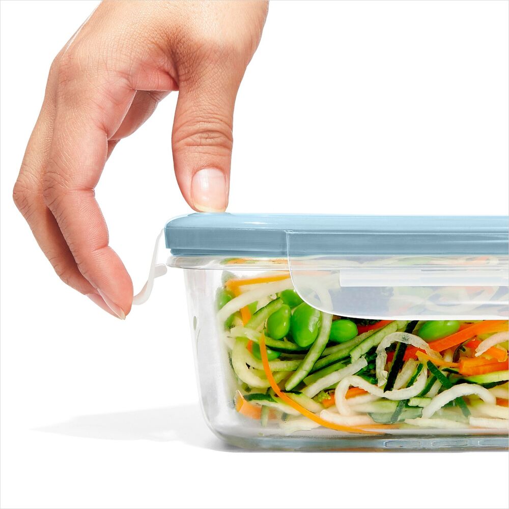 Smart Seal 1.6-Cup Glass Rectangle Container - Arctic Blue L2