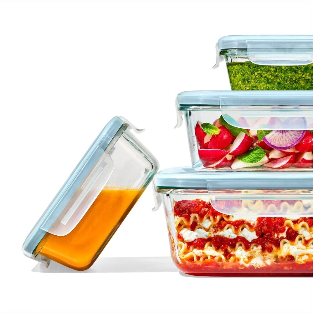 16-Piece Smart Seal Glass Everyday Container Set - Arctic Blue F9
