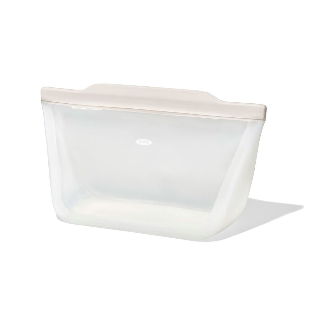 Silicone Reusable Bag - Stand-Up Half Gallon (64 oz) - Oat B6