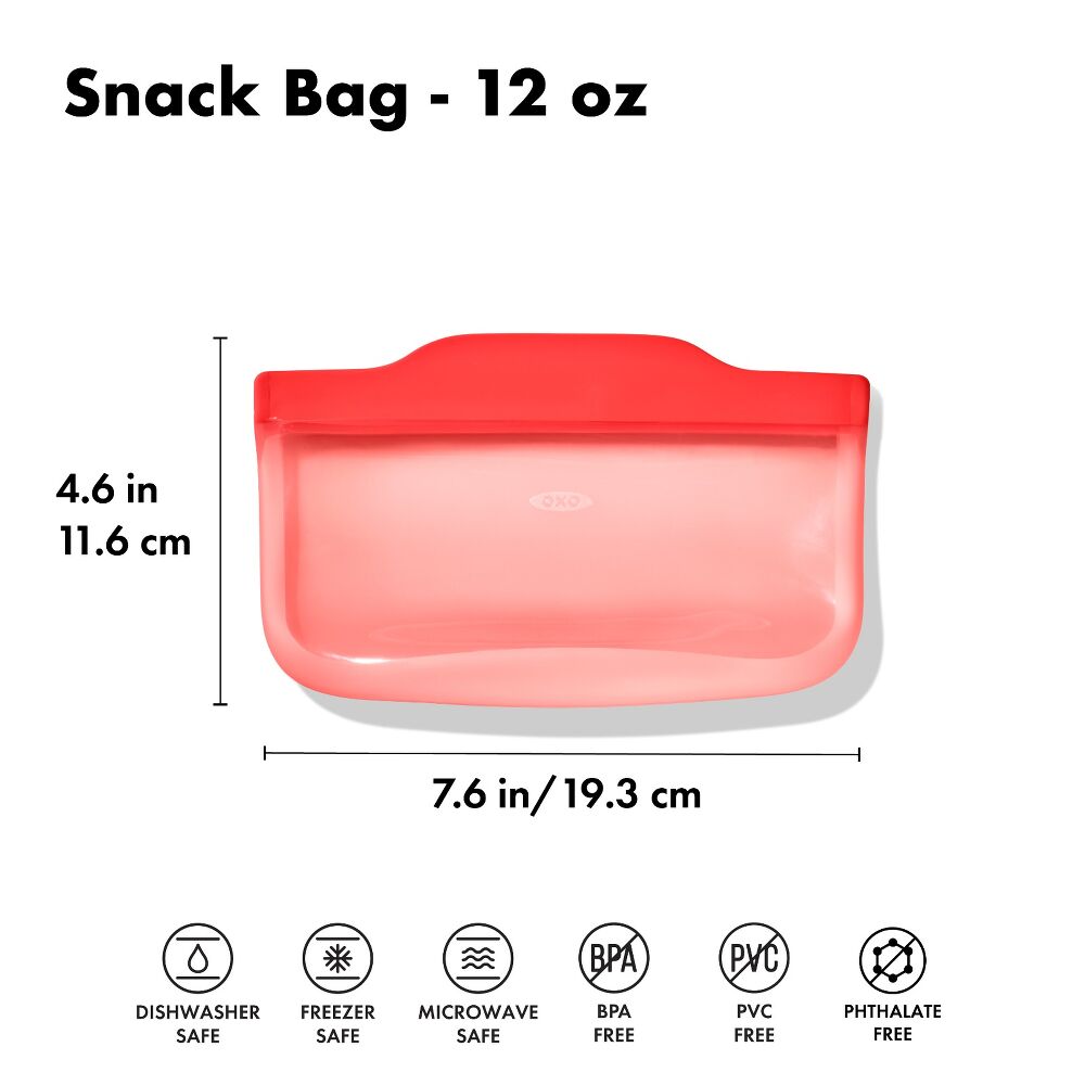 Silicone Reusable Bag - Snack Bag (12 oz) - Watermelon R5