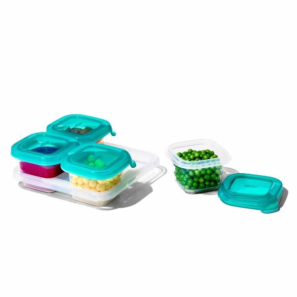 4 oz Baby Blocks™ Silicone Freezer Storage Containers - Tot Teal D3