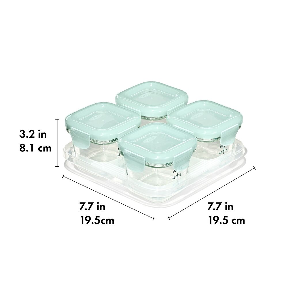 Glass Baby Blocks Food Storage Containers (4 oz) - Opal A8