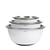 3-Piece Stainless Steel Mixing Bowl Set - White W3