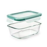 Smart Seal 3.5 Cup Glass Rectangle Container - Teal A0