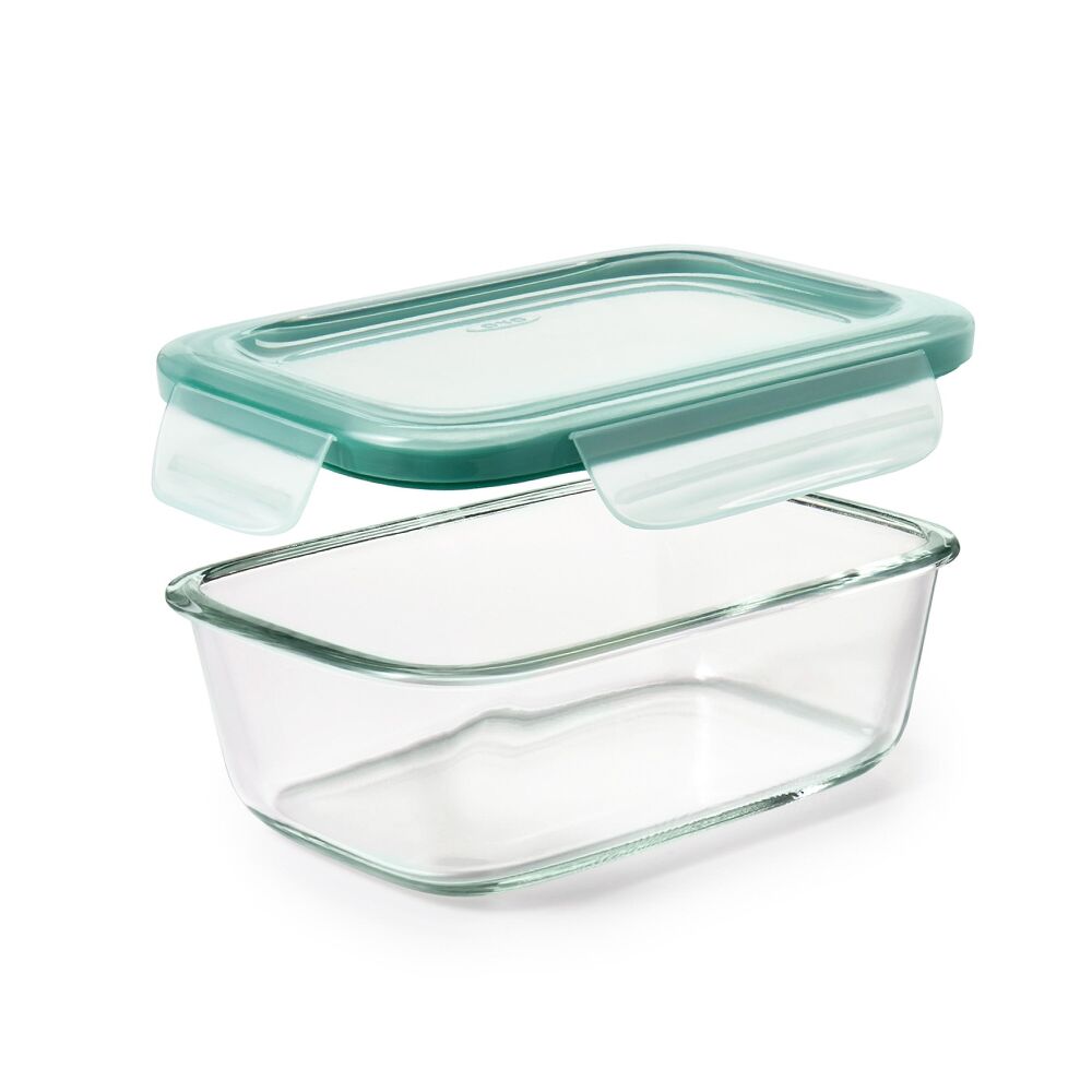 Smart Seal 3.5 Cup Glass Rectangle Container - Teal A0