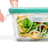 Smart Seal 3.5 Cup Glass Rectangle Container - Teal A0