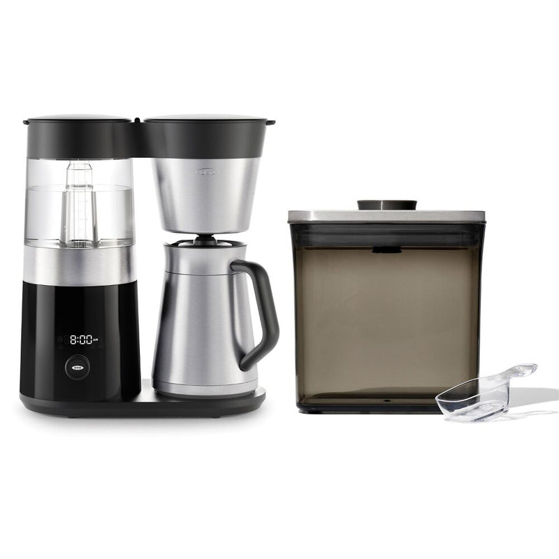 9-Cup Coffee Maker & Steel Coffee POP Container (1.7 Qt) with Scoop Bundle A4