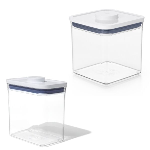POP Container - Rectangle Short (1.7 Qt.) & POP Container - Big Square Short (2.8 Qt.) Bundle N1