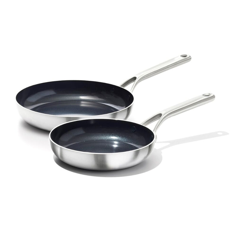 Stainless Steel Mira Series 2 Pack Frypans - Ceramic M7