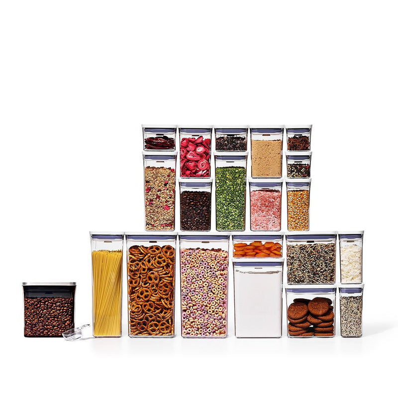 20-Piece POP Container Set & Steel Coffee POP Container (1.7 Qt) with Scoop Bundle A2