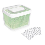 GreenSaver Produce Keeper (4.3 Qt) & GreenSaver Carbon Filter Refills - 4 Pack Bundle D9