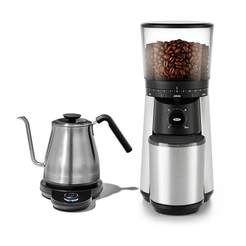 Adjustable Temperature Pour-Over Kettle & Conical Burr Coffee Grinder Bundle J3