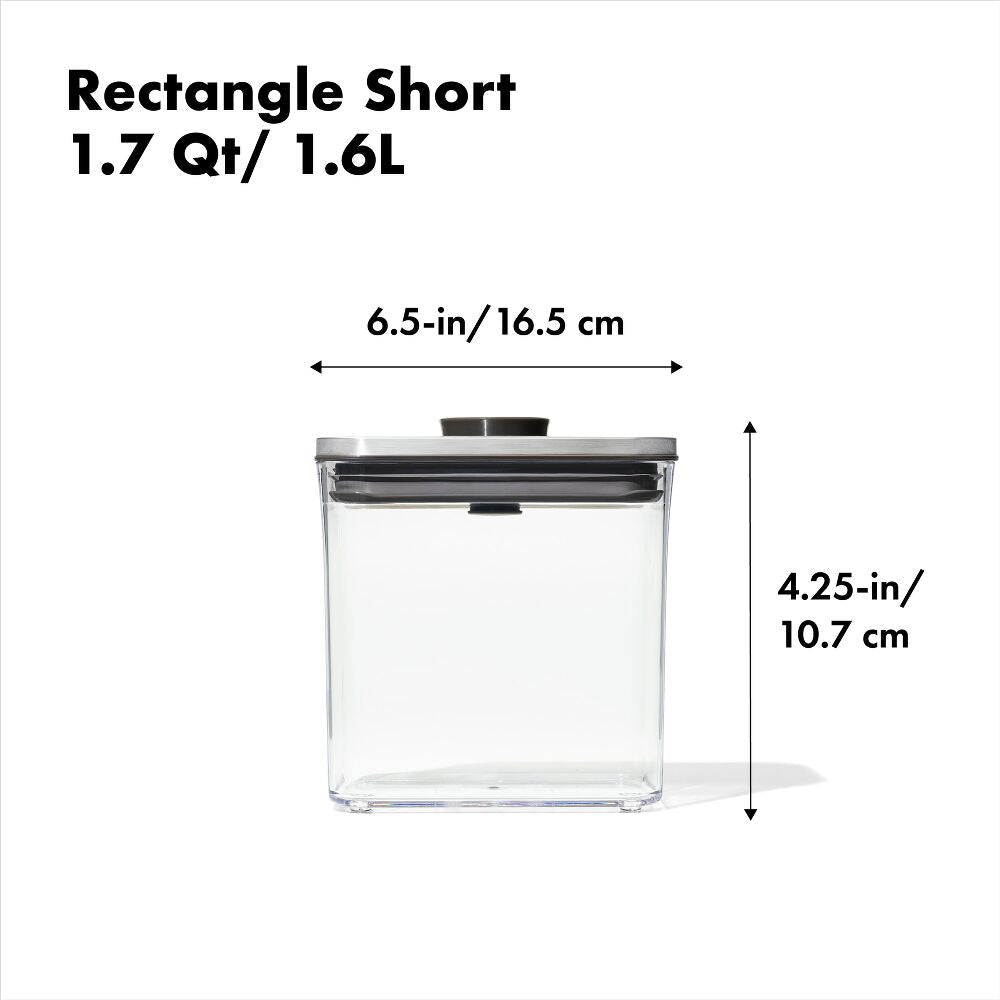 POP Container - Rectangle Short (1.7 Qt/1.6 L) - Matte Black X4