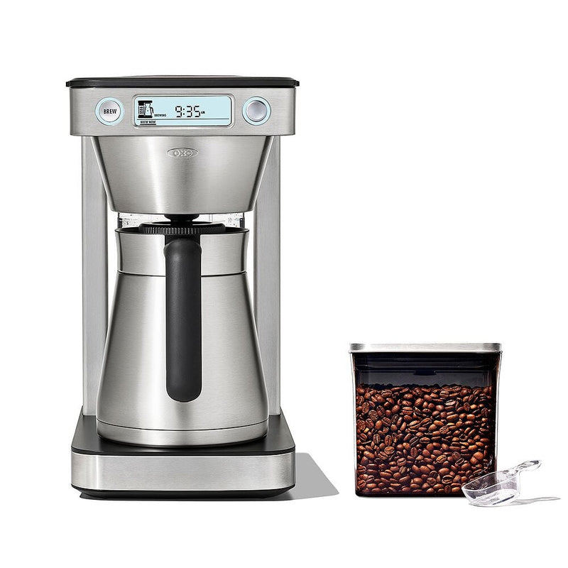 12-Cup Coffee Maker with Podless Single-Serve Function & Steel Coffee POP Container (1.7 Qt) with Scoop Bundle H3