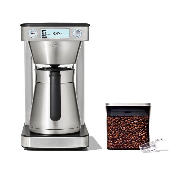 12-Cup Coffee Maker with Podless Single-Serve Function & Steel Coffee POP Container (1.7 Qt) with Scoop Bundle H3