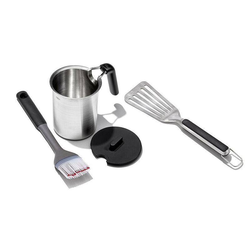 Grilling Basting Pot and Brush Set & Grilling Precision Turner Bundle Q2
