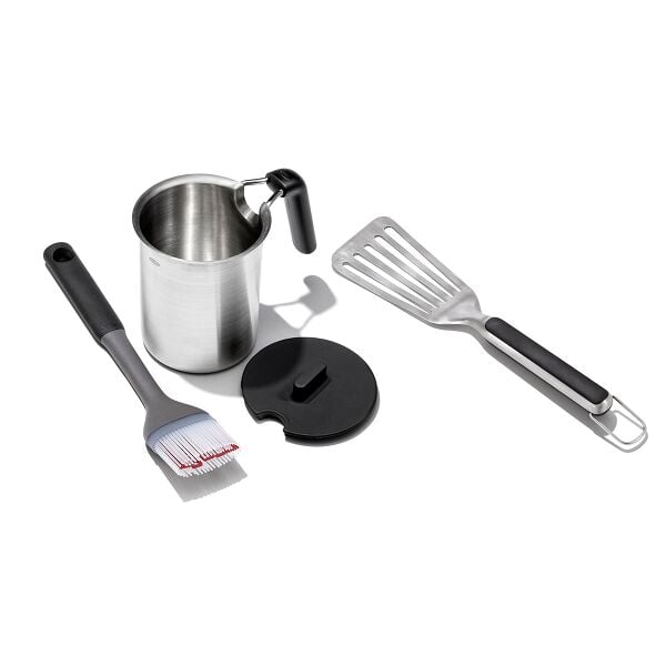 Grilling Basting Pot and Brush Set & Grilling Precision Turner Bundle Q2