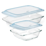 Glass Baking Dish with Lid (2.0 Qt) & Glass Baking Dish with Lid (3.0 Qt) Bundle A7