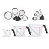 3 Piece Angled Measuring Cup Set & Stainless Steel Measuring Cups and Spoons Set Bundle M1