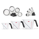 3 Piece Angled Measuring Cup Set & Stainless Steel Measuring Cups and Spoons Set Bundle M1