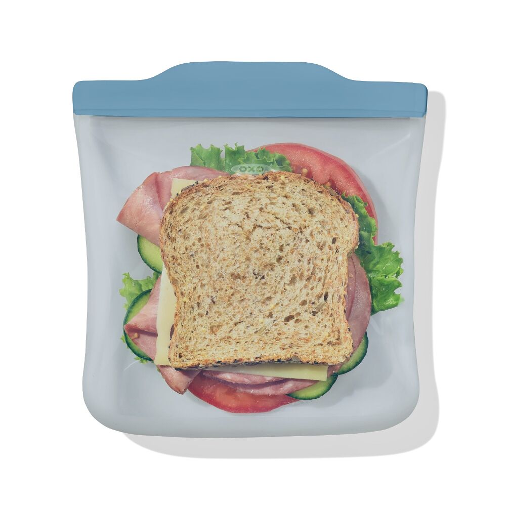 Silicone Reusable Bag  Sandwich (28 oz) - Ocean Blue I2