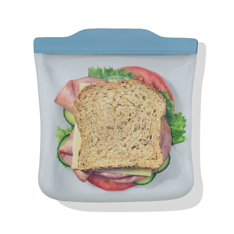 Silicone Reusable Bag  Sandwich (28 oz) - Ocean Blue I2