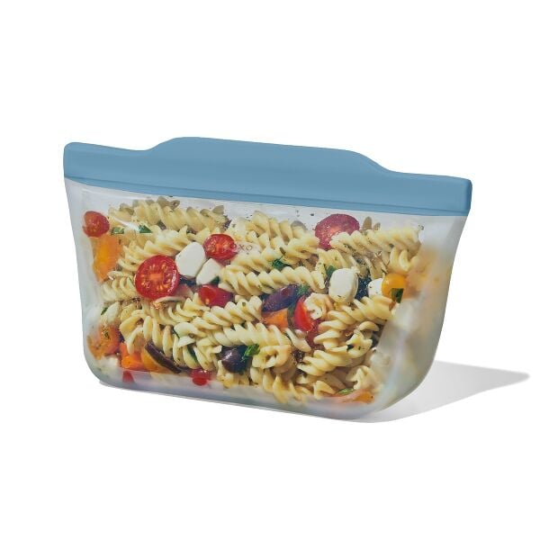 Silicone Reusable Bag  Stand-Up Quart (32 oz) - Ocean Blue D7